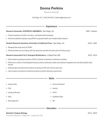 Resume example 1