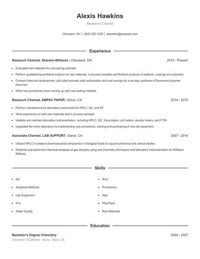 Resume example 1