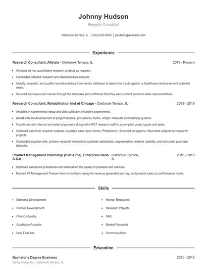 Resume example 1