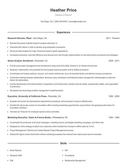 Resume example 1