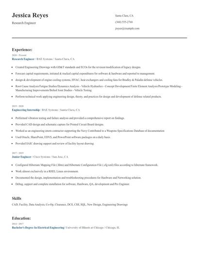 Research Engineer Resume