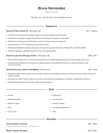 Resume example 1