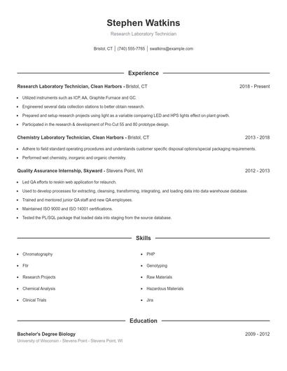 Resume example 1