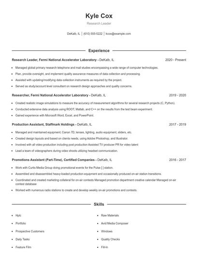Resume example 1