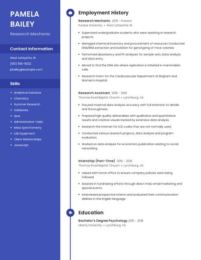 Research Mechanic Resume