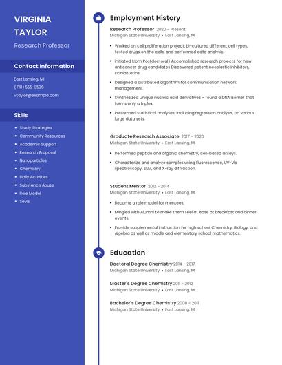 Research Professor Resume