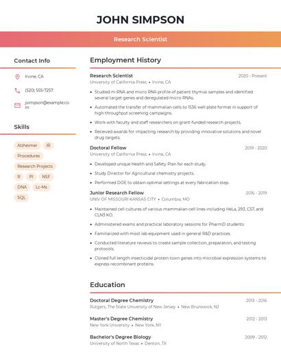 Resume example 3