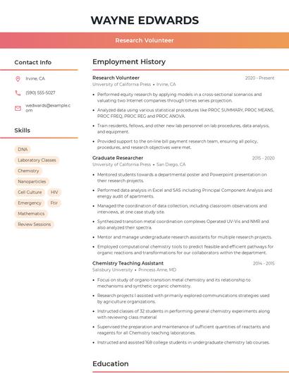 Resume example 3