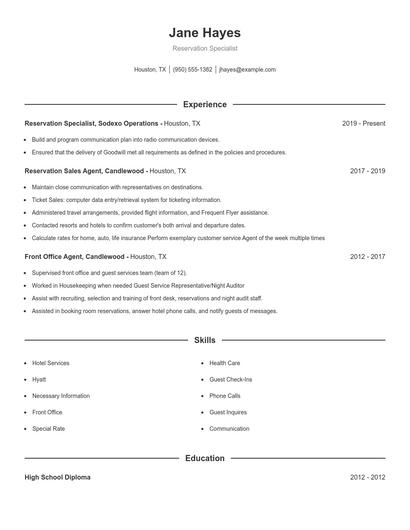 Resume example 1