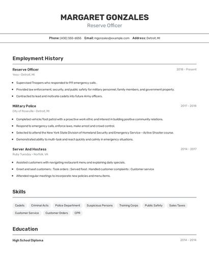 Resume example 2