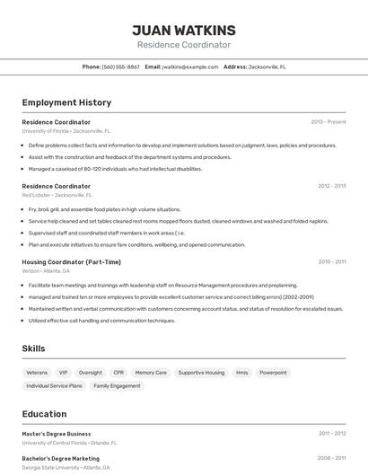 Resume example 2