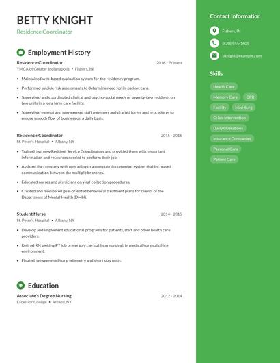 Resume example 5