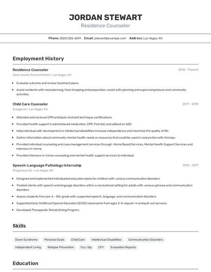 Resume example 2