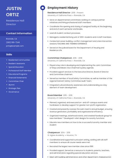 Resume example 4