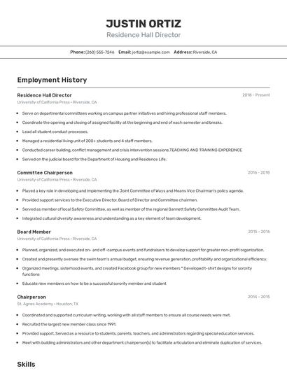 Resume example 2