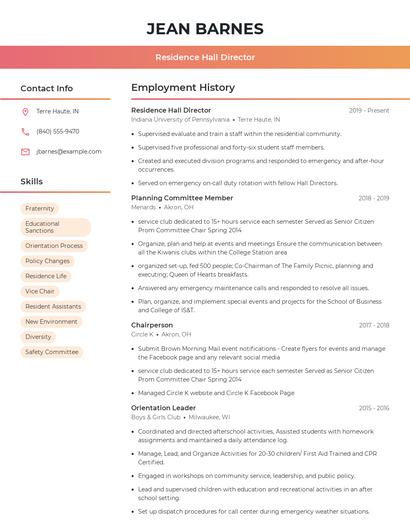 Resume example 3