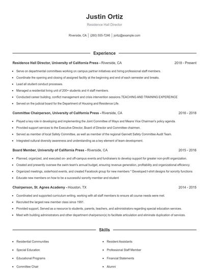 Resume example 1