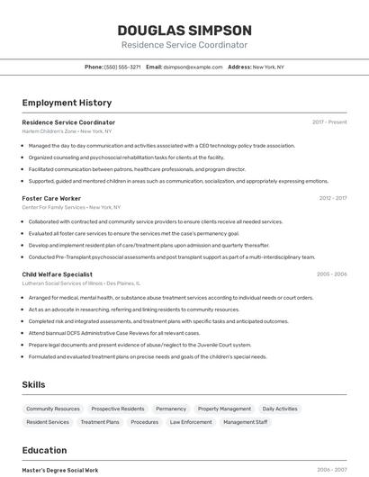 Resume example 2