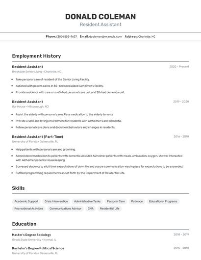 Resume example 2
