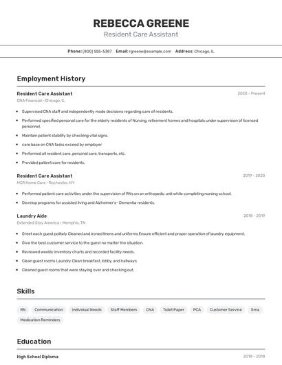 Resume example 2