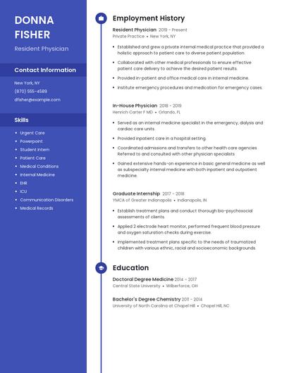 Resident Physician Resume