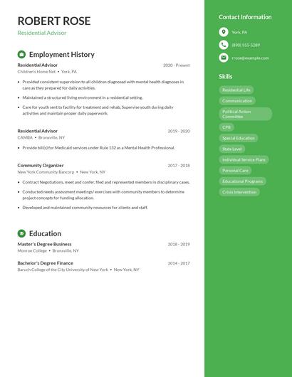 Resume example 5