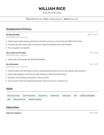 Resume example 2
