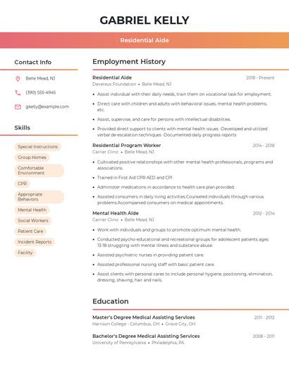 Resume example 3
