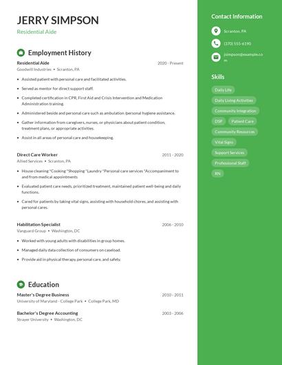 Resume example 4