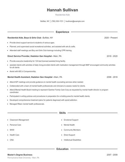 Resume example 1