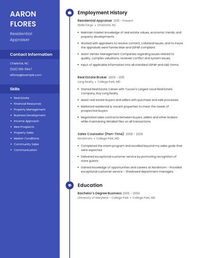 Residential Appraiser Resume