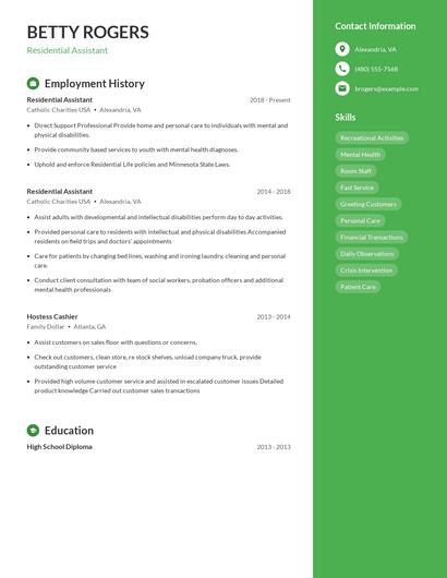 Resume example 4