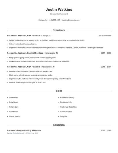 Resume example 1