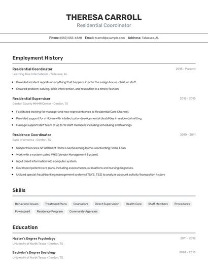 Resume example 2