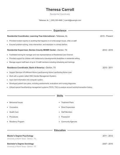 Resume example 1