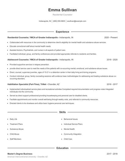 Resume example 1