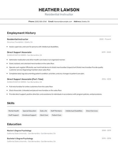 Resume example 2