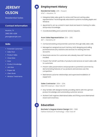 Residential Sales Resume