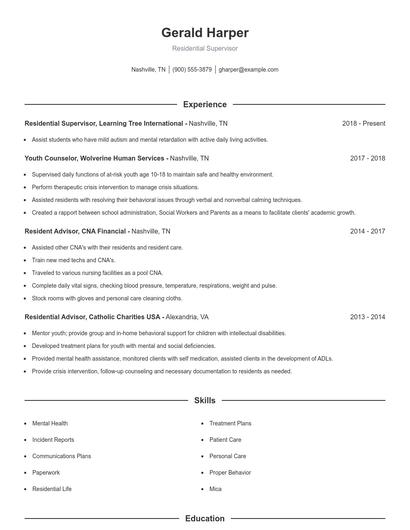 Resume example 1