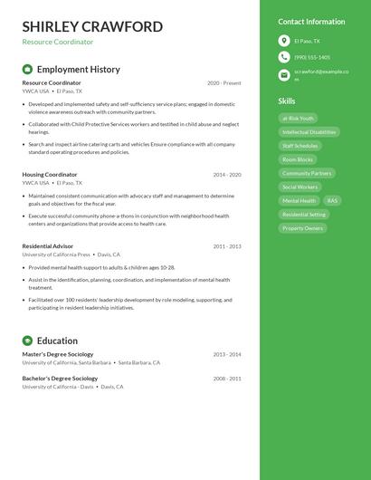 Resume example 5