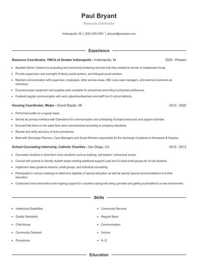 Resume example 1