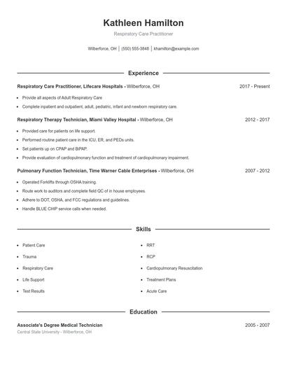 Resume example 1