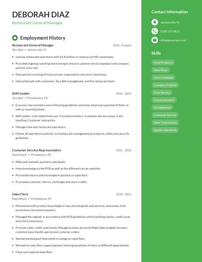 Resume example 4