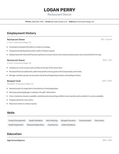 Resume example 2