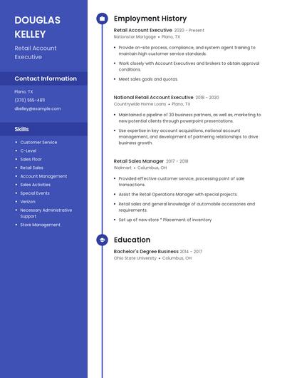 Retail Account Executive Resume