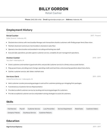 Resume example 2