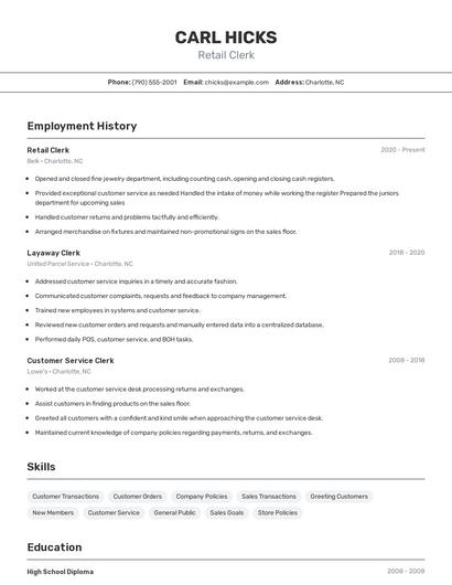 Resume example 2