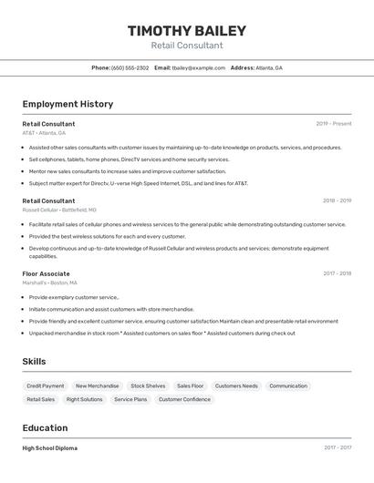 Resume example 2