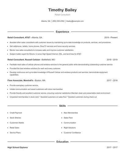 Resume example 1