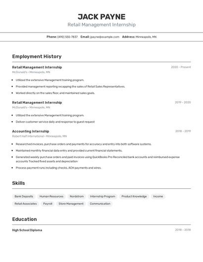 Resume example 2